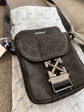 Off-White Black Crossbody with Signature Arrow